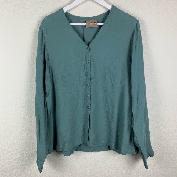 Eileen Fisher Blue Top - Picture 2 of 9